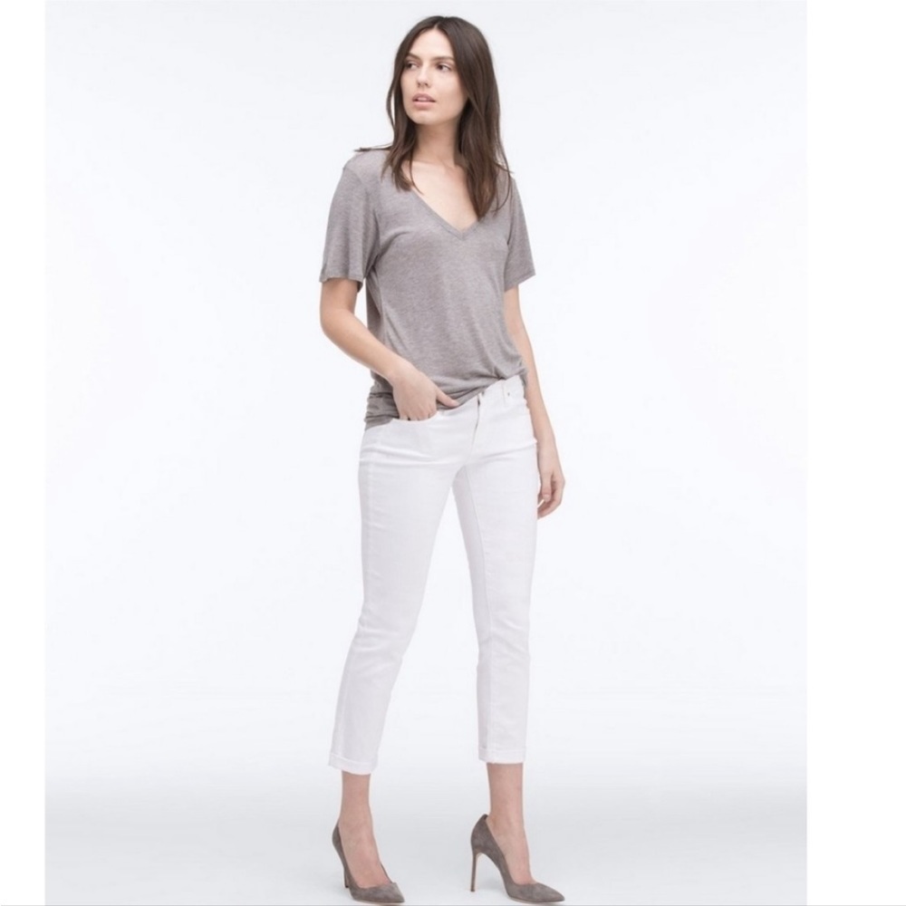 AG Adriano Goldschmied The Stilt Roll-Up  Cigarette Roll Up Jeans in White